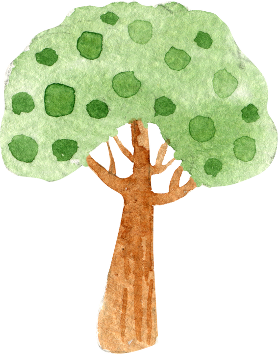 watercolor tree element