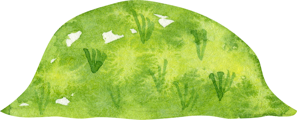 watercolor green hill