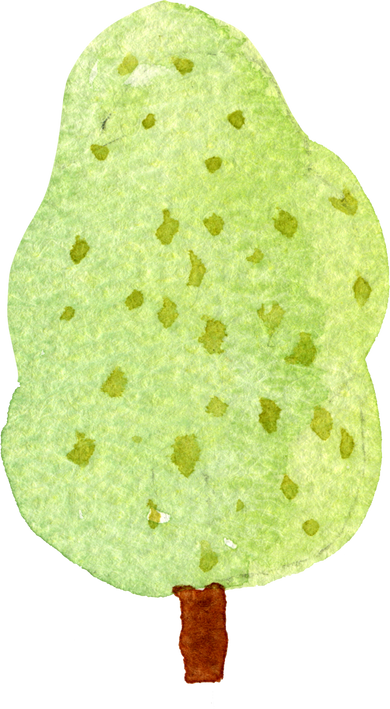 watercolor tree element