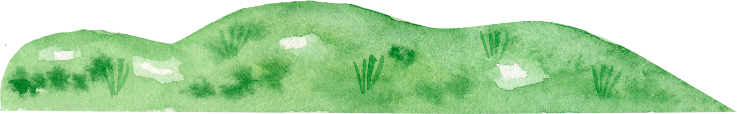 watercolor green hill